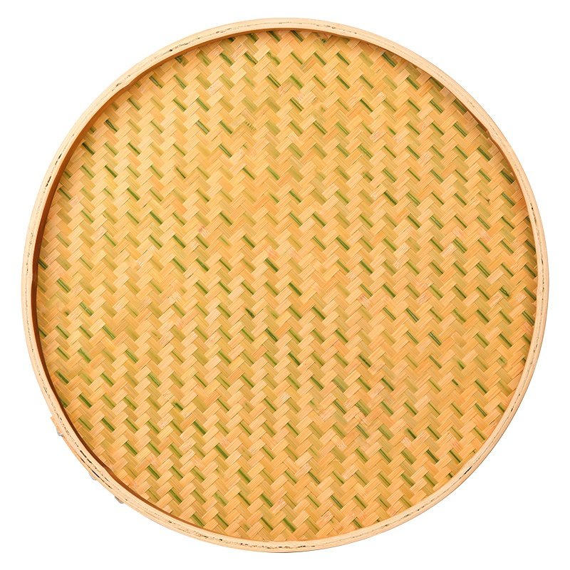 竹编筛子筛网晒盘面粉过滤圆形簸箕手工晾晒竹编