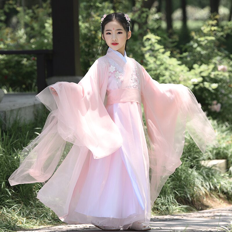 女童超仙古装锦觅同款儿童襦裙清新淡雅古风仙女服童装公主汉服