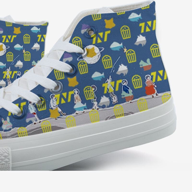 悠米tnt时代少年团周边帆布鞋女学生涂鸦高帮小众百搭应援小白鞋