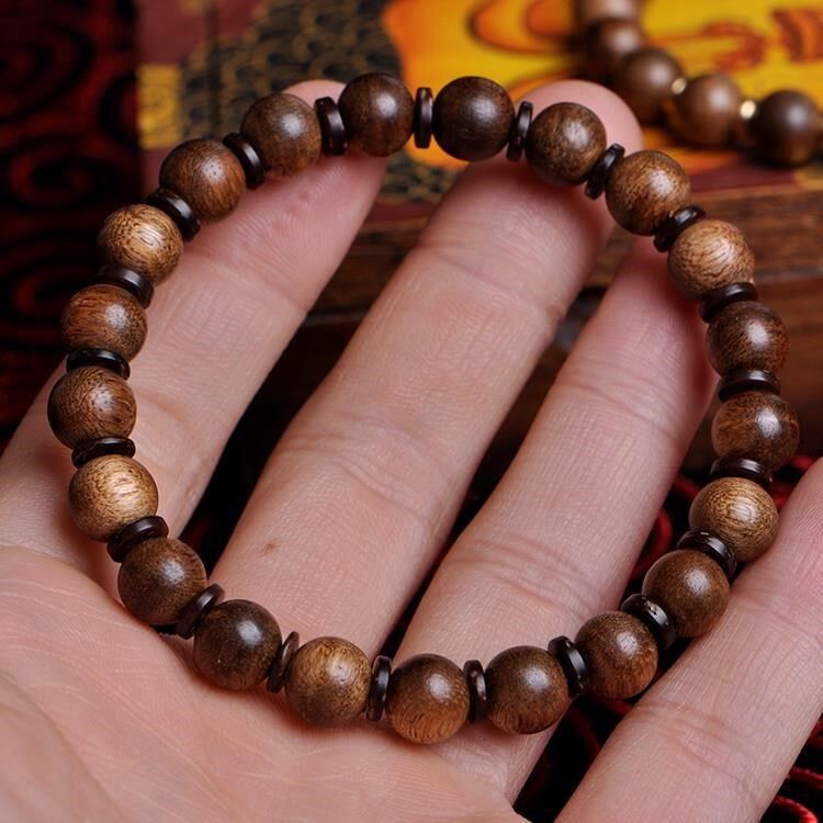 沉香百年醇化越南芽庄老料佛珠手链8mm21保真手链