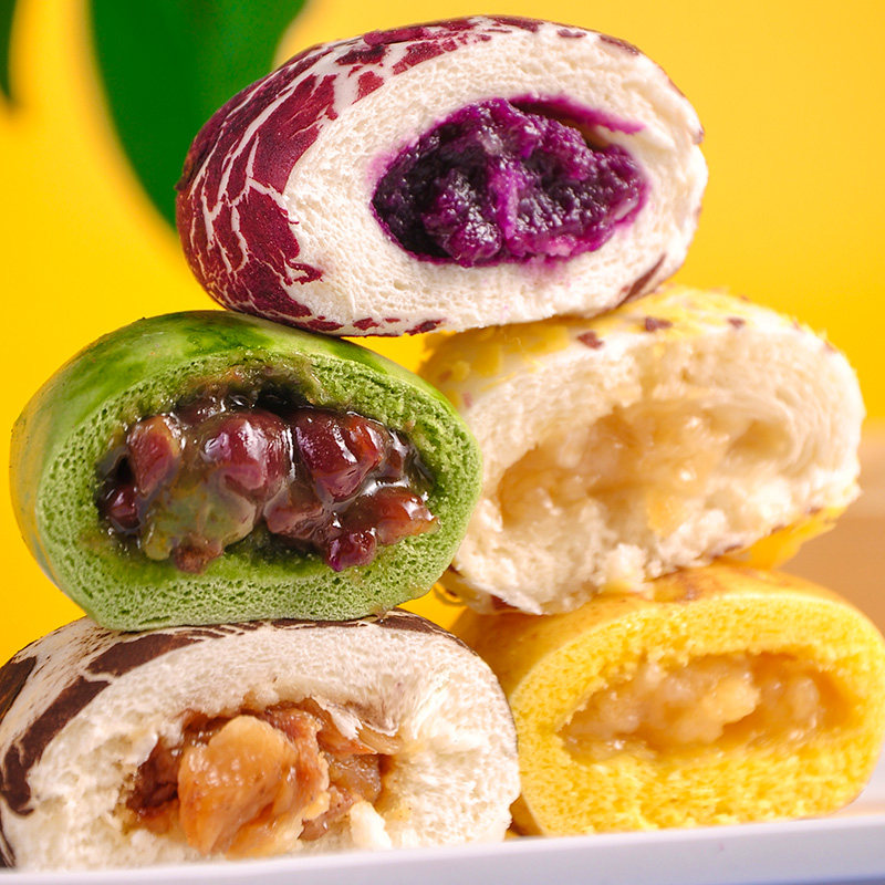 食行者海丝五福包子10个加热即食速食蘑菇西瓜点心卡通儿童早餐