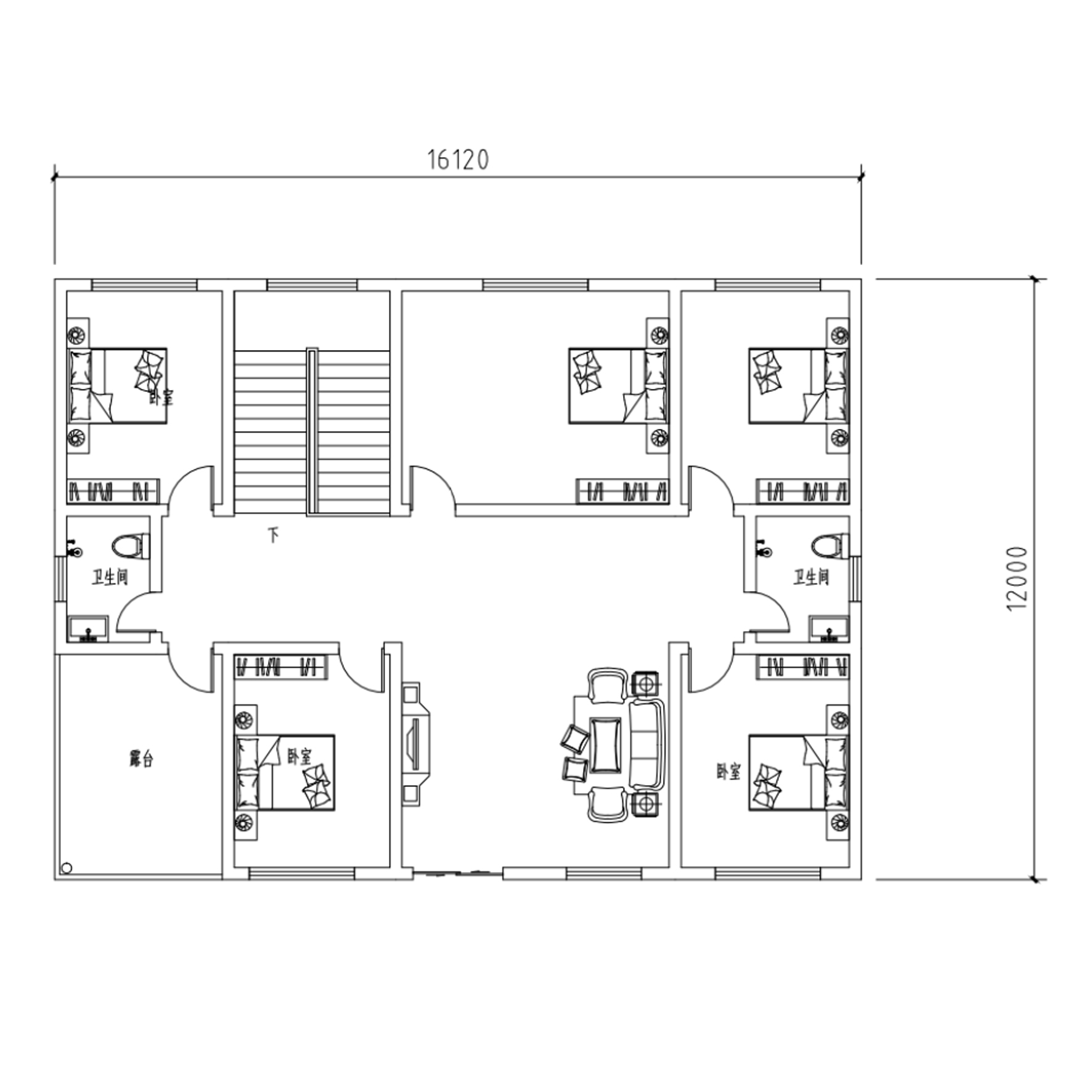 两层经济简欧别墅设计农村自建建房图纸建筑结构样图