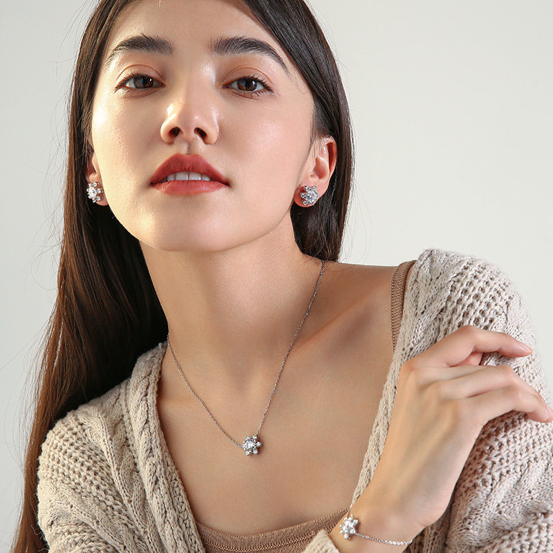 daisyfellowes黛西法罗s925璀璨雪花吊坠时尚百搭项链项链