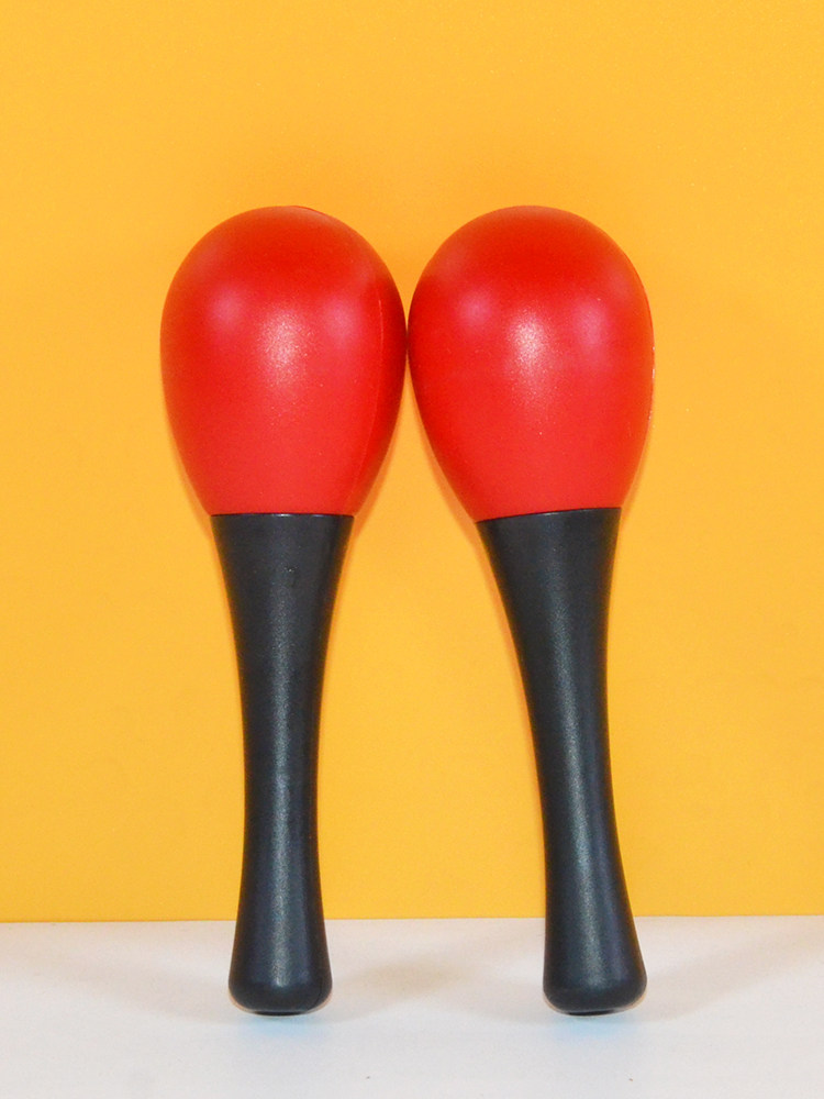 宝宝早教红色沙蛋新生儿抓握追听追视训练玩具沙锤