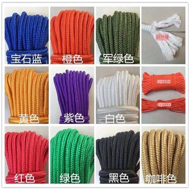 救生绳防风彩带承重扎带晾衣绳拉紧器吊床绳子捆绑绳涤纶编织呢绒