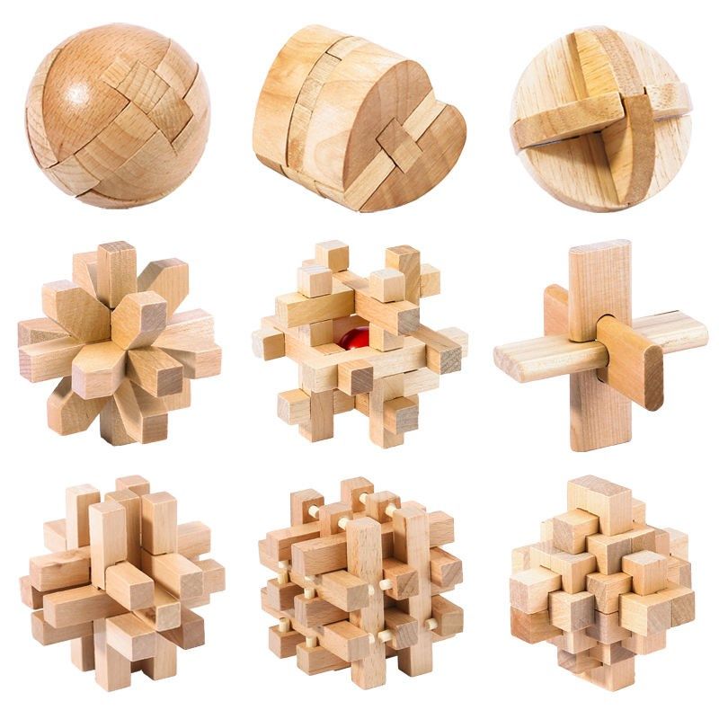 48小时发货鲁班锁孔孔明锁九连环儿童玩具成人解压解锁解锁