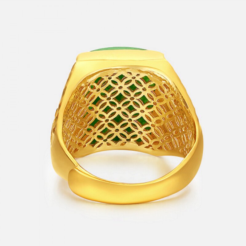 香港送佳指环金指环调节可调免税霸气方来四方戒指