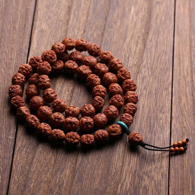 龙纹男女橄榄罗汉十八手链桃核核桃汉桃54颗手串