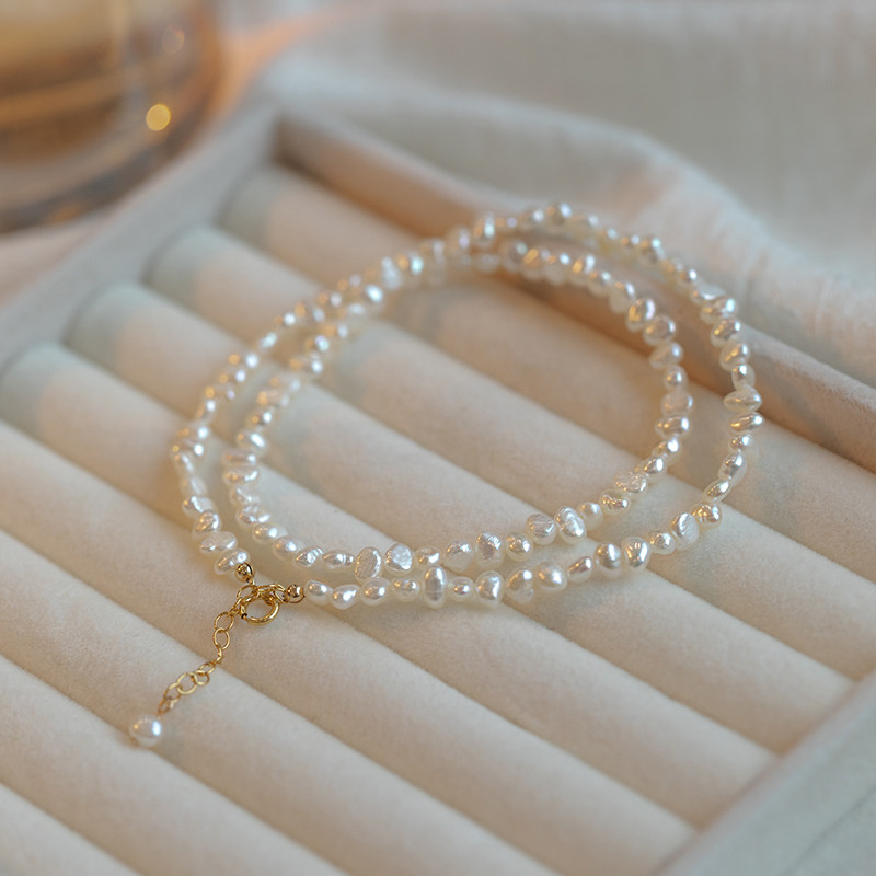 巴洛克异形不规则淡水珍珠项链2022年新款小珍珠锁骨项链