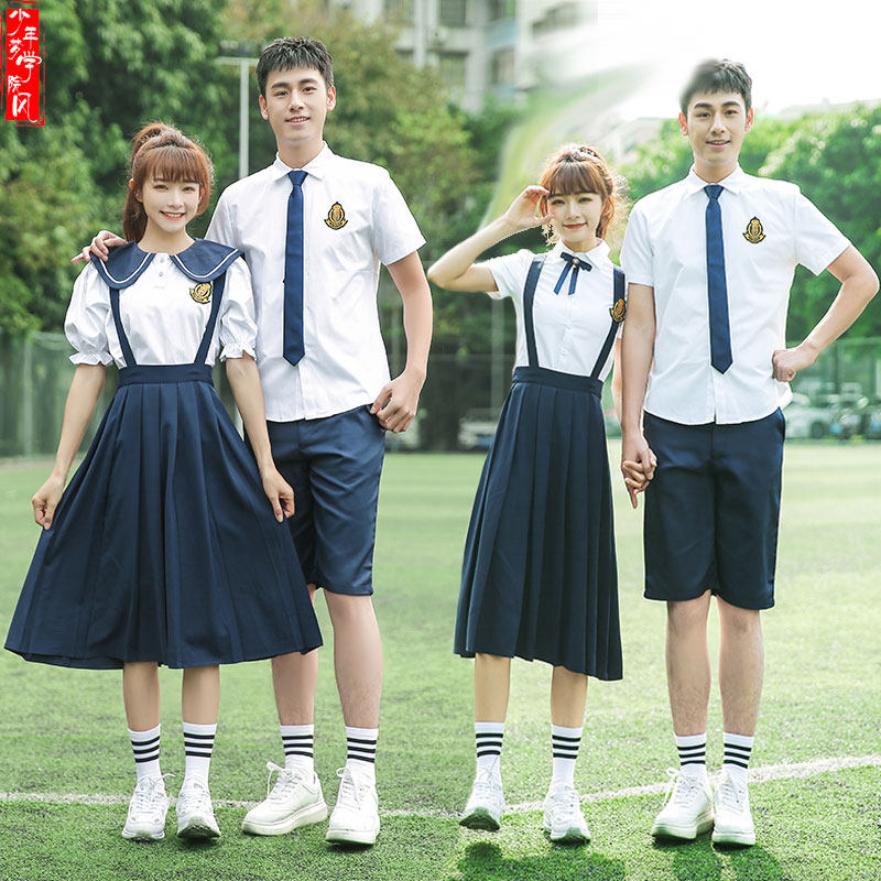 高三毕业服装夏季英伦学院衬衫大学生英国班服学生校服