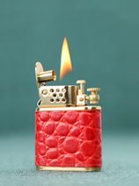 Sulopure copper kerosene lighter ejection one-click ignition with safety catch personality windproof retro grinding wheel man
