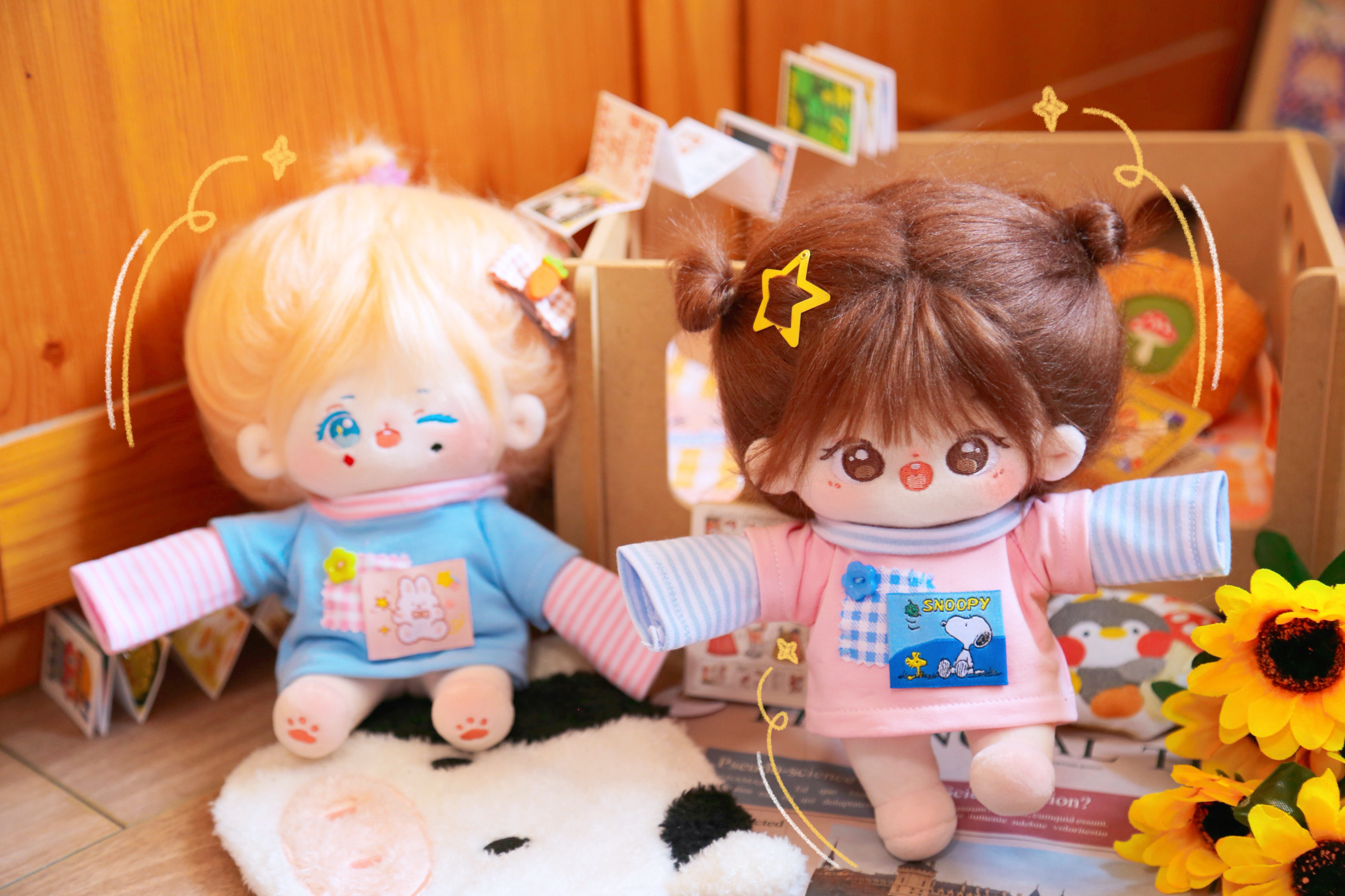 卫衣服娃爬爬衣服20cm公仔娃娃夏日棉花现货棉花娃娃