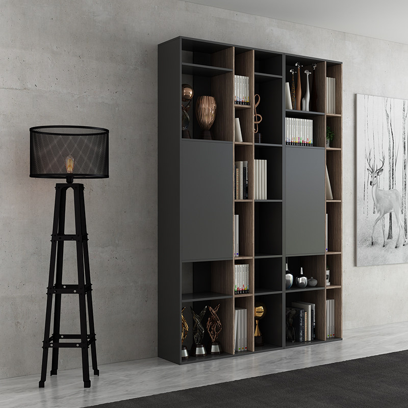 现代简约书柜轻奢落地书架自由自由组组合展示柜定制组合书柜