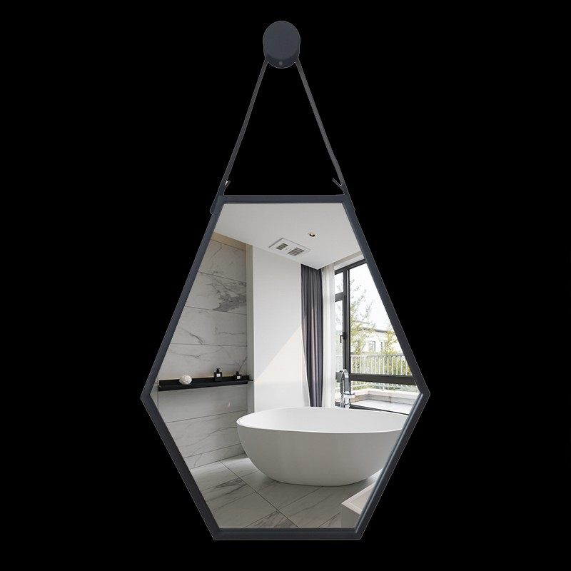 镜子浴室壁挂菱形挂镜六边形卫生间挂墙装饰创意浴室镜