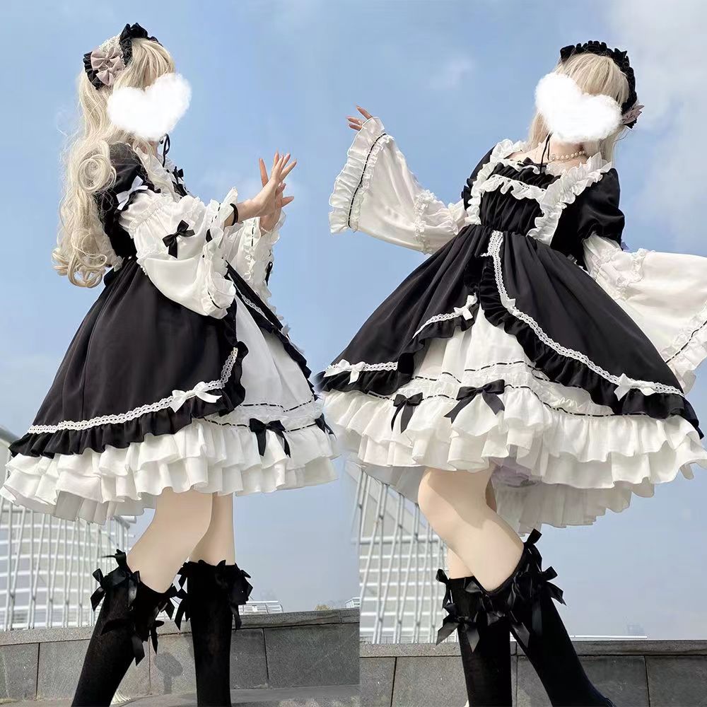 大码300斤白夜极光lolita裙女mm暗黑甜美软妹lolita洛丽塔