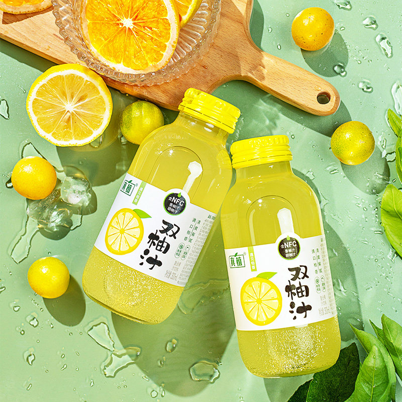 真植双柚300ml6瓶常山柚子胡柚复合果汁果味果味