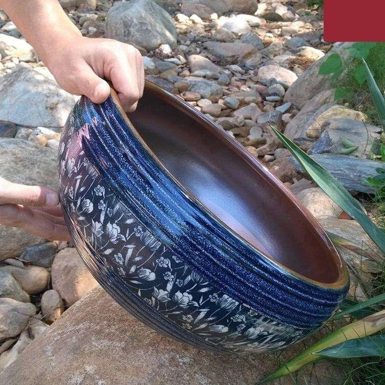 室外鱼缸锦鲤鱼池地缸农村老深水缸睡莲盆缸桌面缸