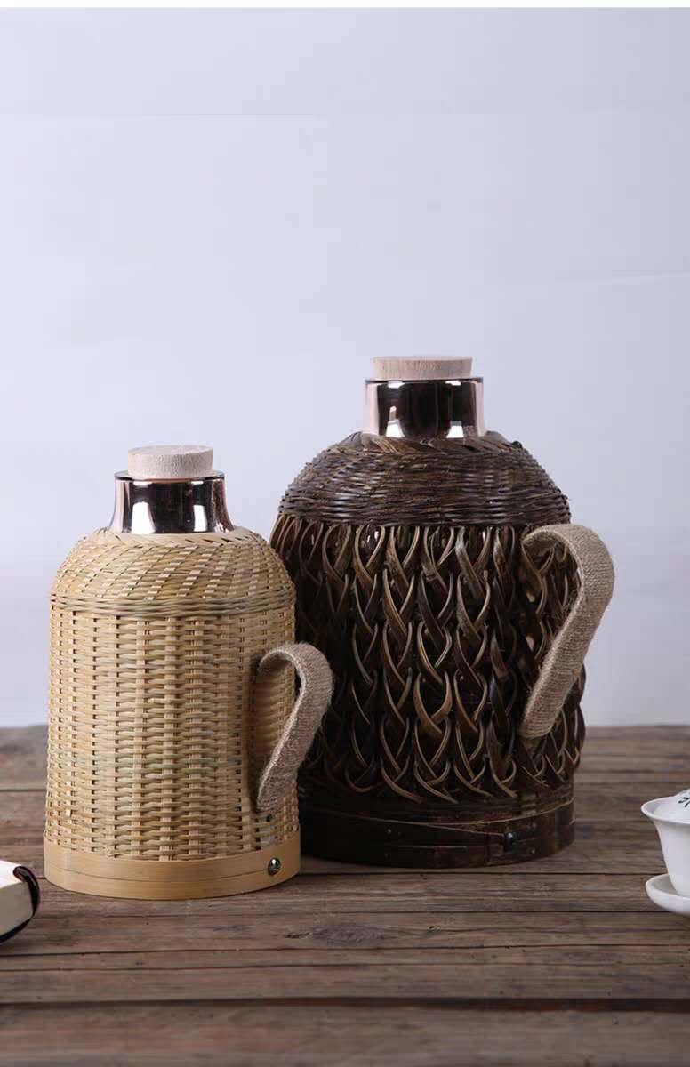 水壶暖壶老式大号古代藤编茶水热水竹编饭店竹编