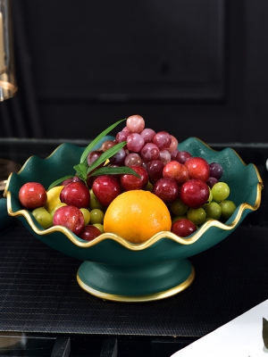 果盘水果年货美式轻奢家用客厅茶几装饰摆件果盘