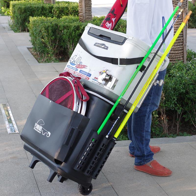 钓鱼拉杆箱多功能鱼护桶一体成型加厚双肩背渔桶活鱼装鱼桶