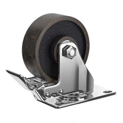 25寸3寸4寸5寸铸铁脚轮万向轮全铁轮滚轮轮子带轴承耐高温轮轱辘