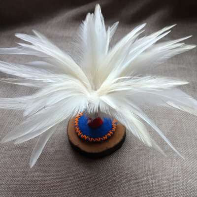 毽子铜钱毛妈手工仿古染色鸡毛本色芦花白羽毽子