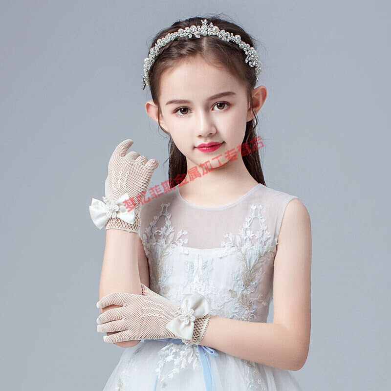 礼仪手套白手套儿童婚纱礼服公主女童女孩演出舞蹈手套