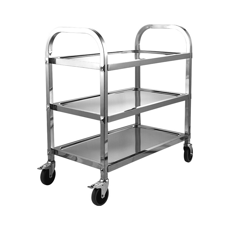 餐车三层时光旧巷不锈钢加厚推车收碗车餐厅送餐餐车