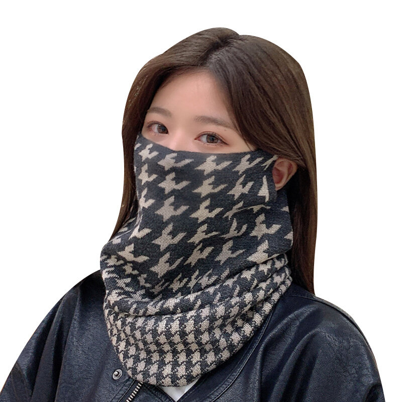 新款冬季围脖女秋韩版百搭多用挂耳面罩户外围巾