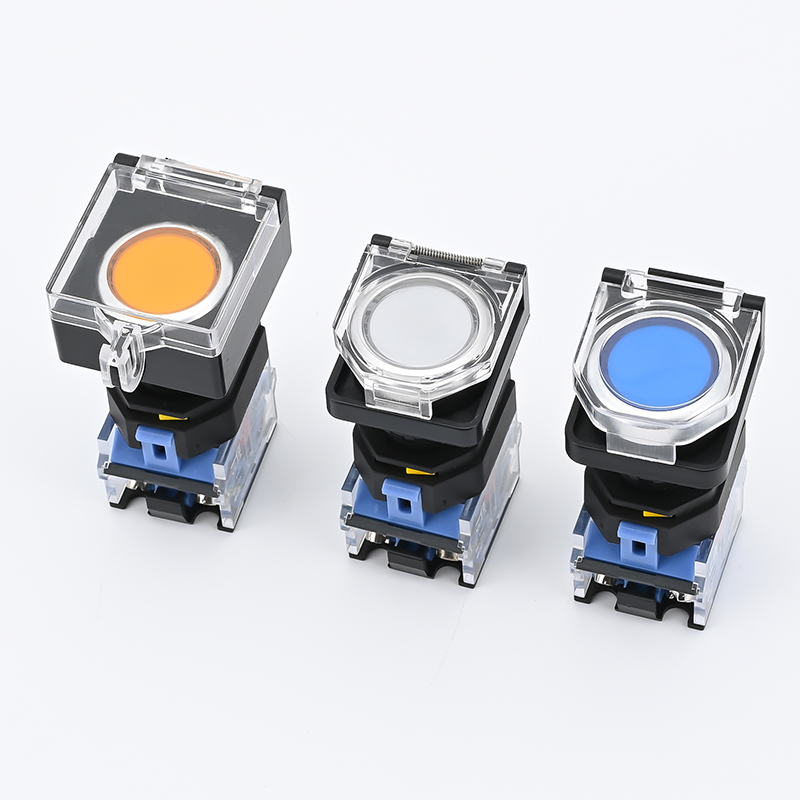 22mm按钮保护罩带弹簧防水防尘盖平开关防护按钮