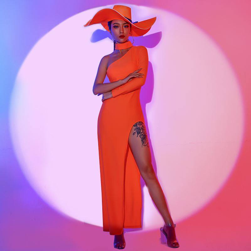 舞依芭夜店gogo领舞服荧光色性感酒吧ds演出服dj女歌手表演服装