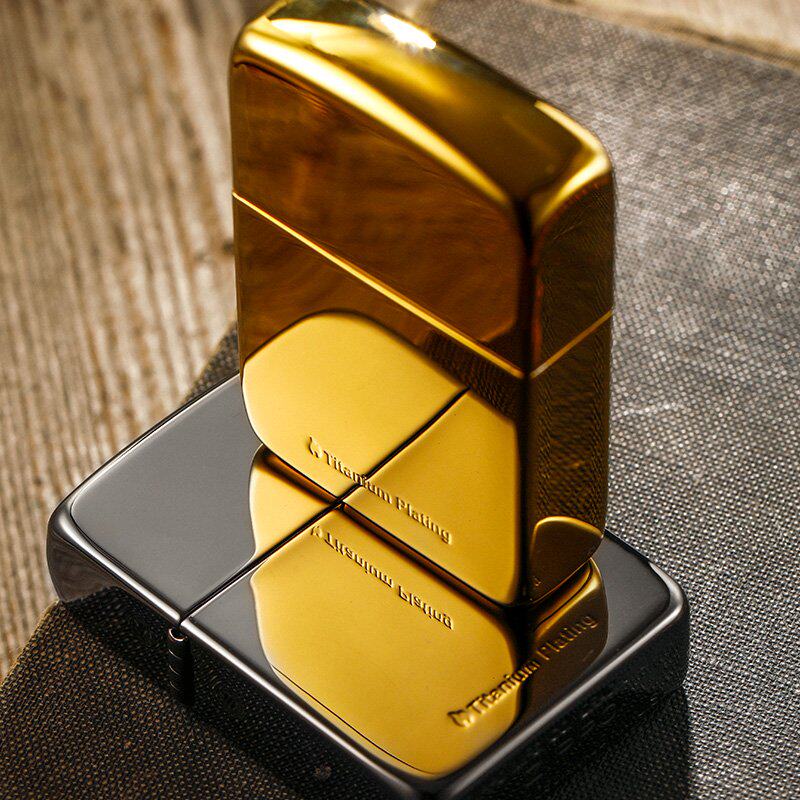 zippo煤油男士雅痞金雅痞官方蚀刻黑冰旗舰打火机zippo