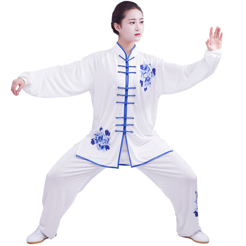 太极服装春秋牛奶太极拳练功服女2021新款时尚太极服