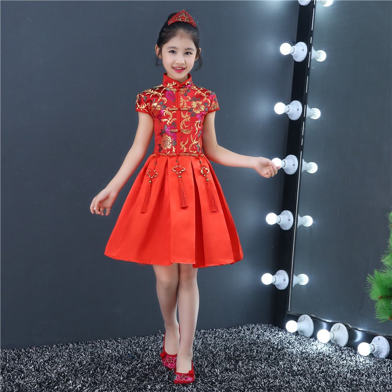 表演服装女童礼服中小学生舞台合唱学校集体朗诵儿童演出服