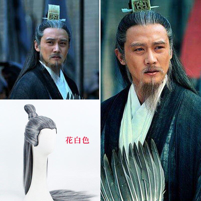 发套古装头套影视老人老爷爷花白白色假发舞台日常整顶假发