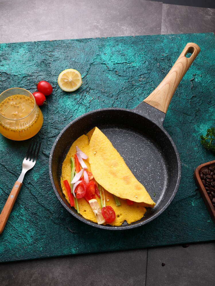 麦饭石平底锅不粘锅家用油烟煎锅牛排煎蛋煎饼煤气灶煎锅