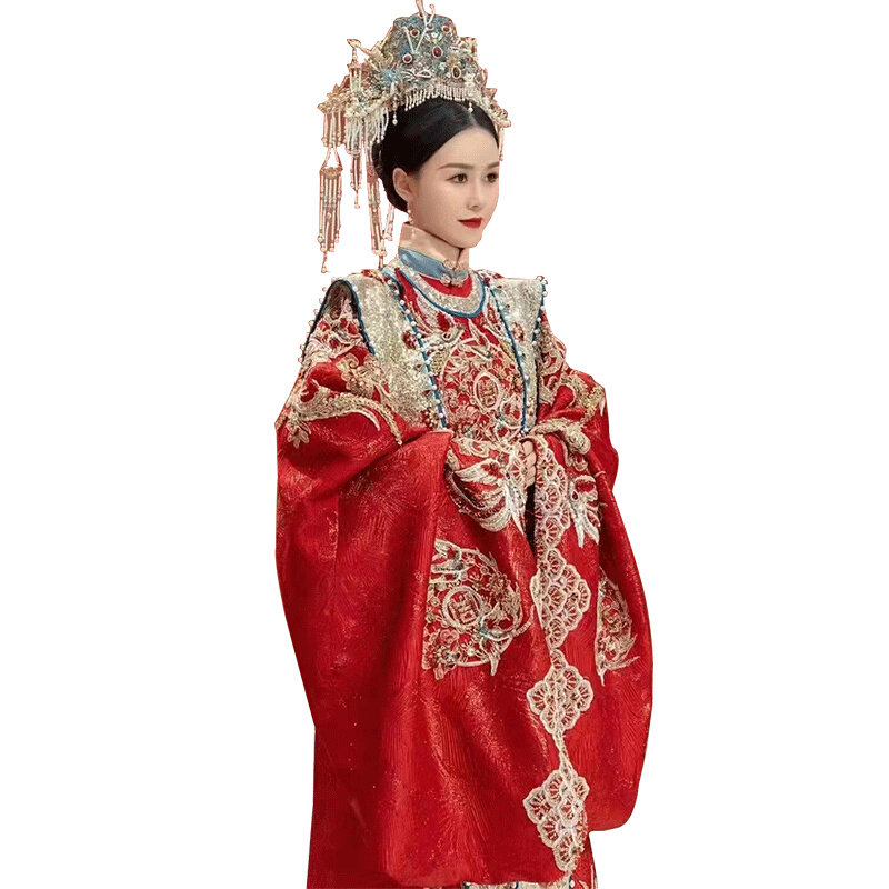 明制汉服婚服新款凤冠霞披中国风中式新娘花嫁衣大婚情侣套装男女