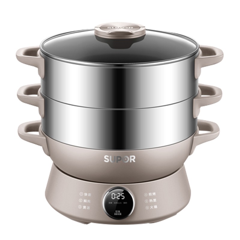 苏泊尔电炒锅多功能电火锅家用电煮锅一体式电炒菜锅蒸锅不粘电锅