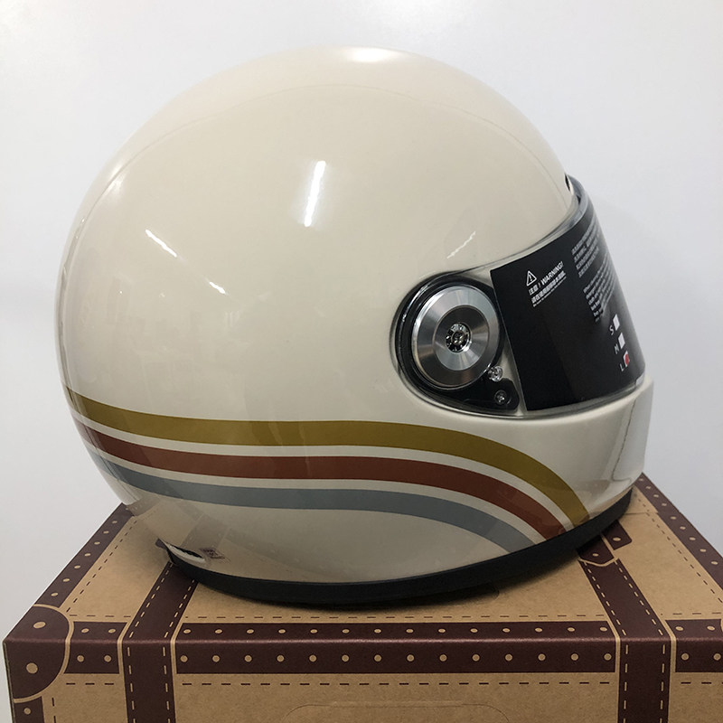 ava王朝复古头盔彩虹公路玻璃纤维摩托车男女国潮摩托车头盔