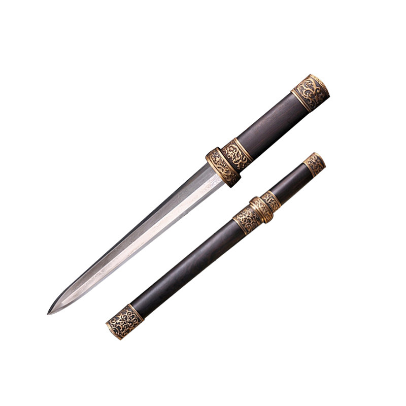 龙泉周氏宝剑 木兰短剑 花纹钢短刀剑 汉剑唐汉剑镇宅兵器未开刃