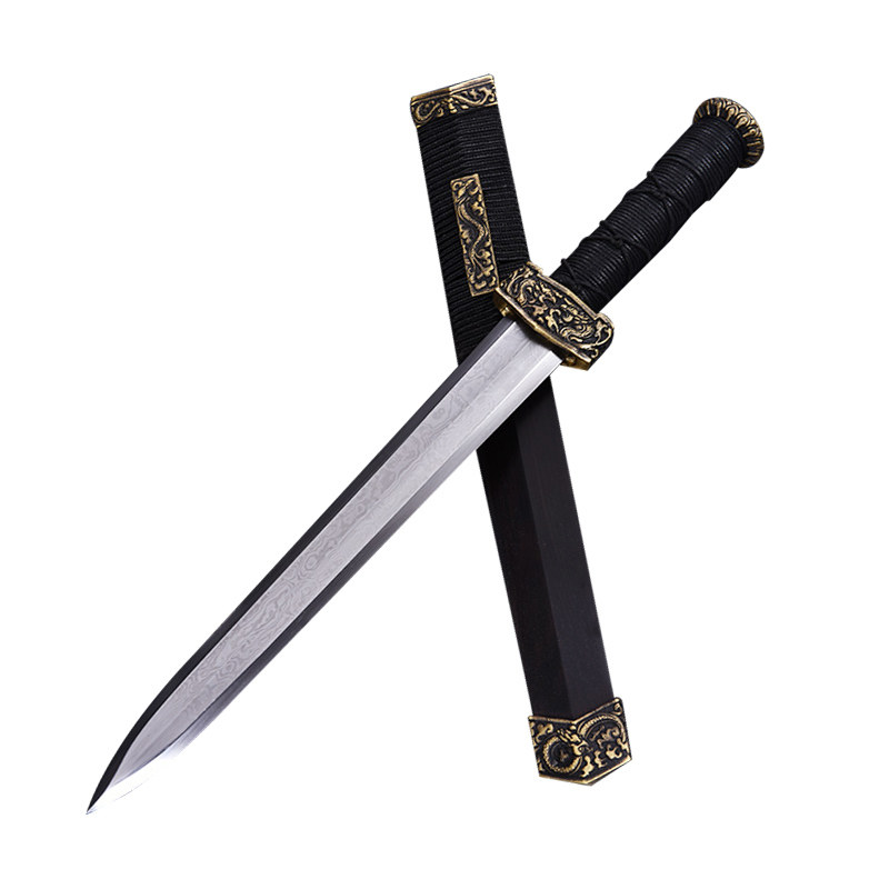 龙泉周氏宝剑经典汉剑花纹短款清剑唐剑兵器刀剑