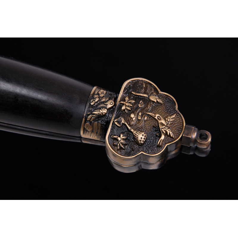 周氏宝剑 龙泉市复古清剑 唐剑汉剑刀剑镇宅花纹钢硬剑 未开刃