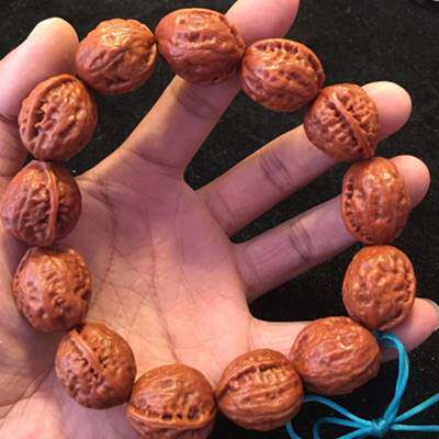 文玩核桃八棱蛤蟆头手串手持野生秋子念珠手把小众木作