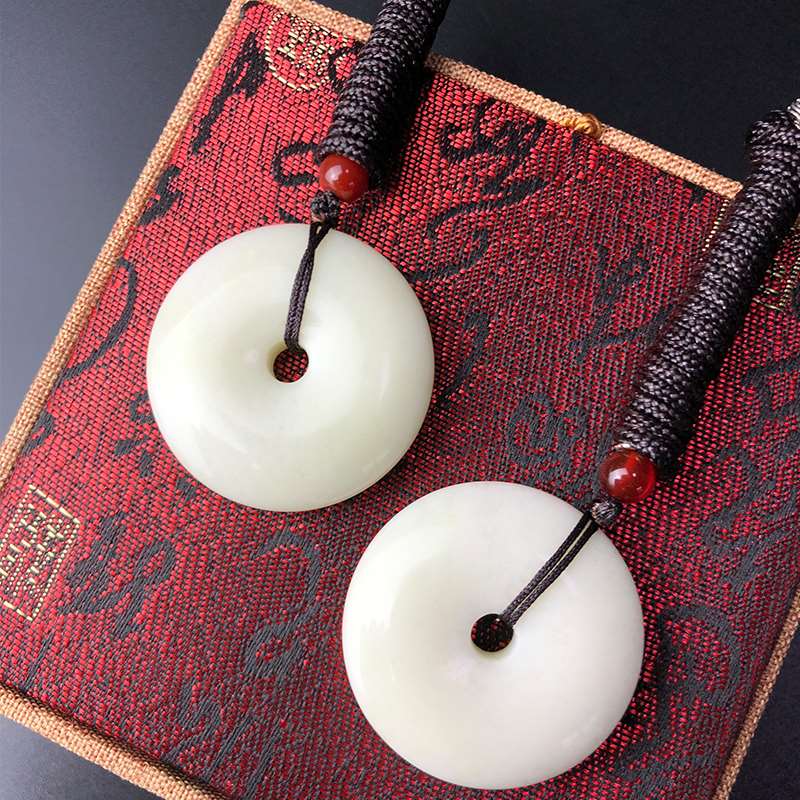 平安扣陕西蓝田玉平吊坠男士男女项链挂件玉佩颈饰