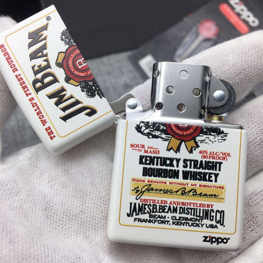 zippo打火机原装正版jim beam威士忌酒标 男士美国正品限量定制