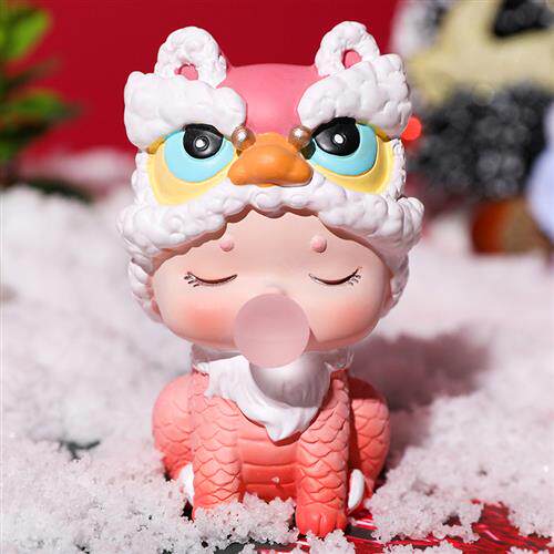 国潮吉祥祥瑞兽盲盒摆件公仔创意潮玩手办汽车文化