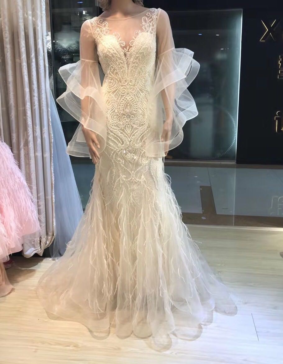 宴会晚礼服2020新款高端时尚拖尾长裙气质显瘦年会主持走秀演出服