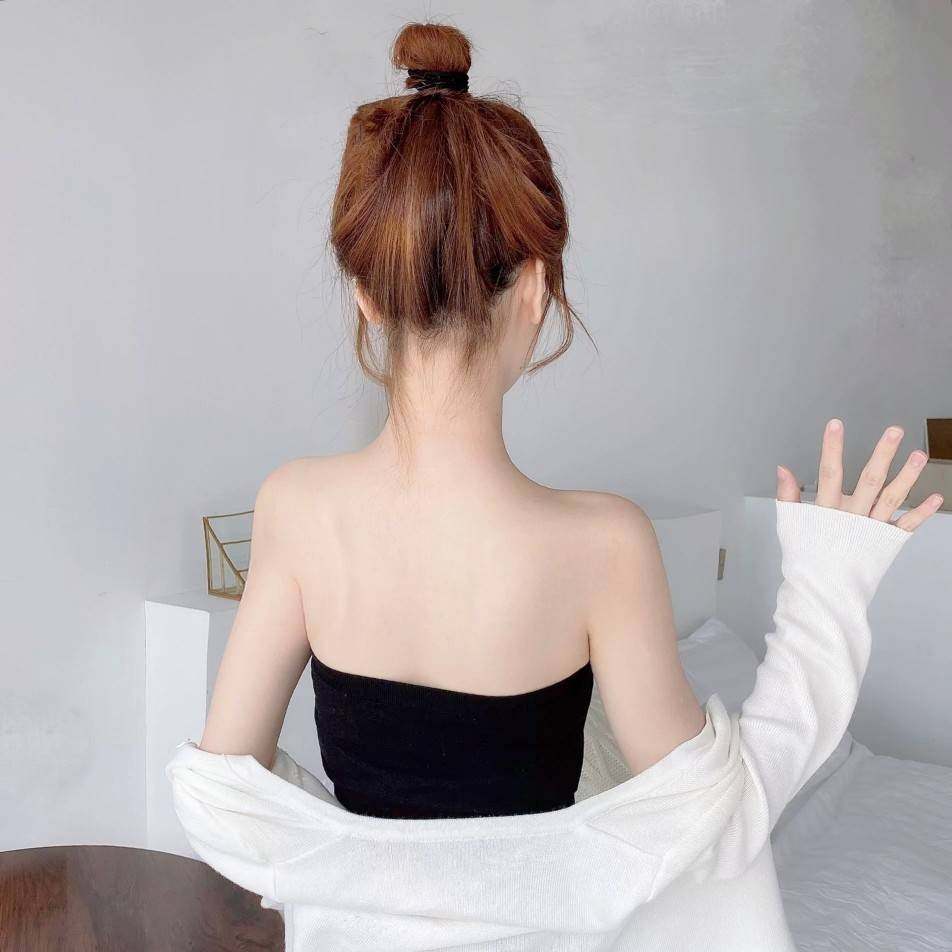 抹胸肩带短款美背背心内搭裹胸夏天走光薄款抹胸