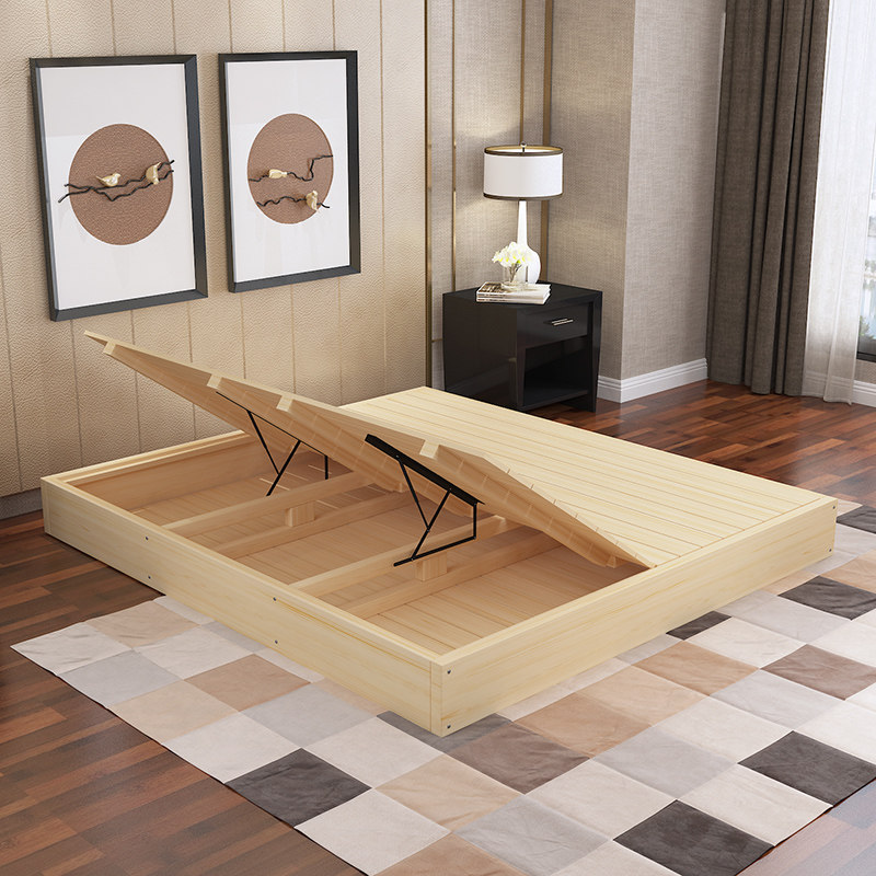 榻榻米实木甲醛床垫排骨骨架床架1.5米双人床硬板实木床
