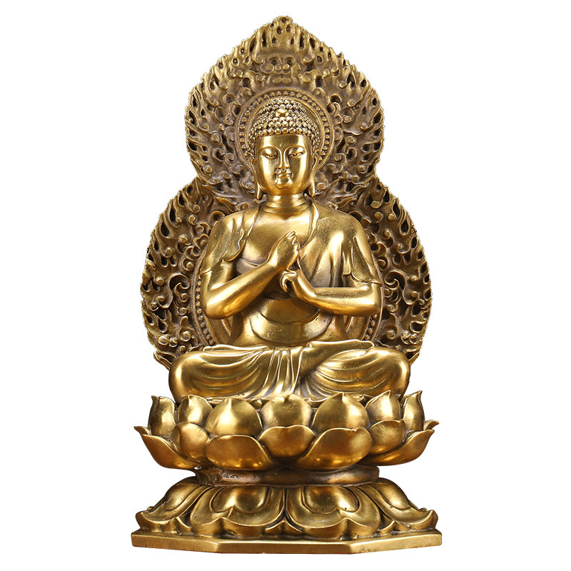开光佛像供奉家用佛家本命属羊摩尼纯铜释迦摆件